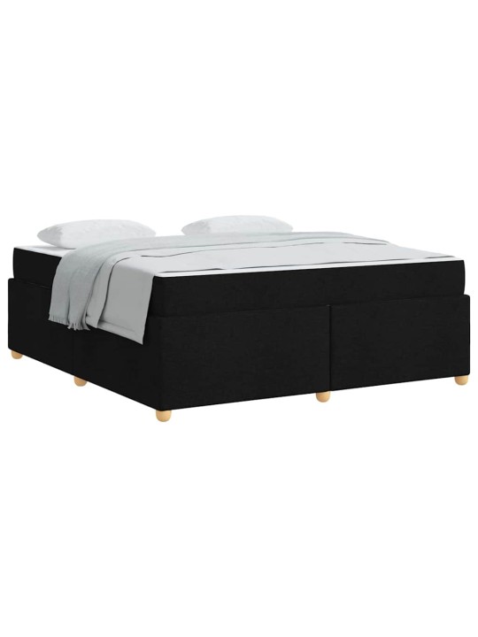 Gultas rāmis ar matraci ar matraci melna 180 x 200 cm audums