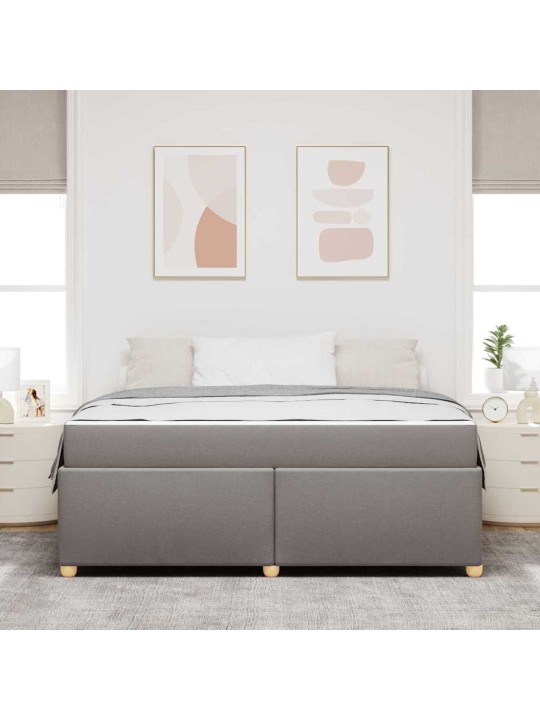 Gultas rāmis ar matraci pelēkbrūna 180 x 200 cm audums