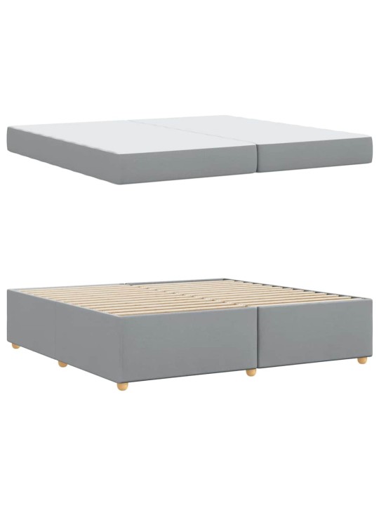 Gultas rāmis ar matraci gaiši pelēka 200 x 200 cm audums