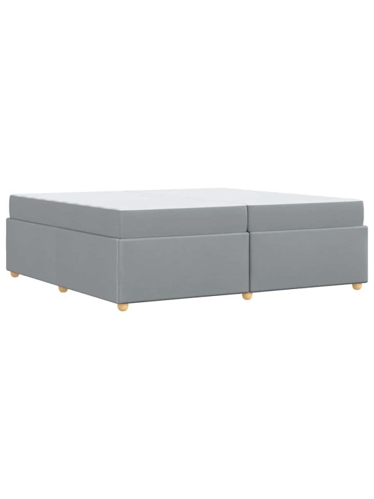 Gultas rāmis ar matraci gaiši pelēka 200 x 200 cm audums