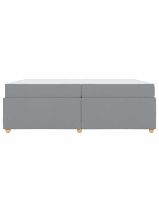 Gultas rāmis ar matraci gaiši pelēka 200 x 200 cm audums