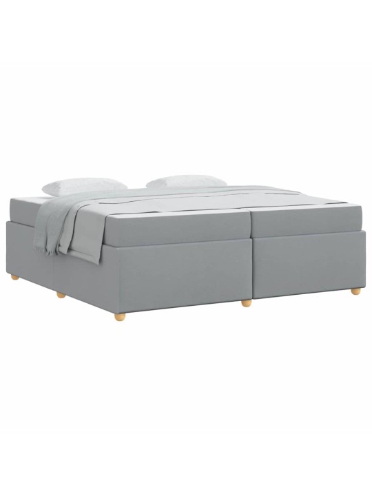 Gultas rāmis ar matraci gaiši pelēka 200 x 200 cm audums