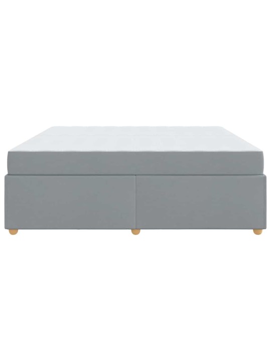 Gultas rāmis ar matraci gaiši pelēka 200 x 200 cm audums