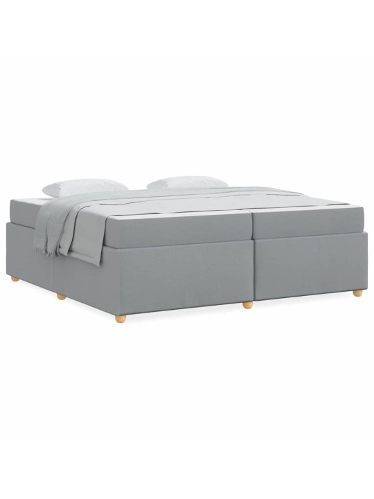 Gultas rāmis ar matraci gaiši pelēka 200 x 200 cm audums