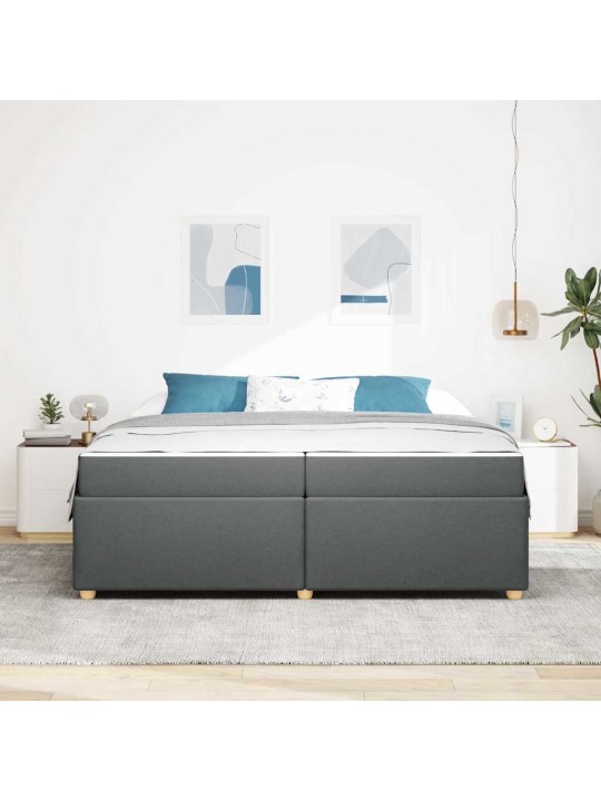 Gultas rāmis ar matraci tumši pelēka 200 x 200 cm audums
