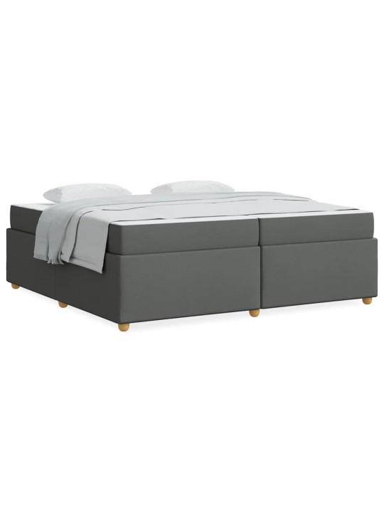 Gultas rāmis ar matraci tumši pelēka 200 x 200 cm audums