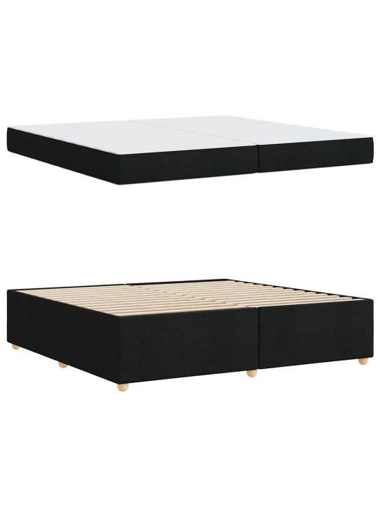 Gultas rāmis ar matraci ar matraci melna 200 x 200 cm audums