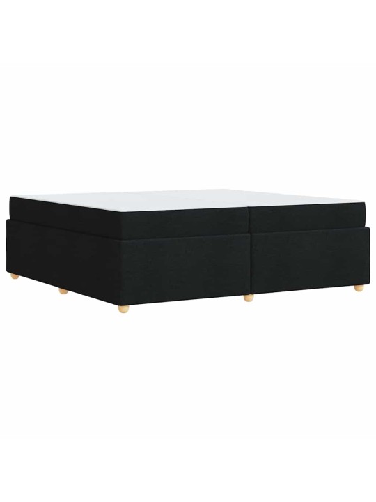 Gultas rāmis ar matraci ar matraci melna 200 x 200 cm audums