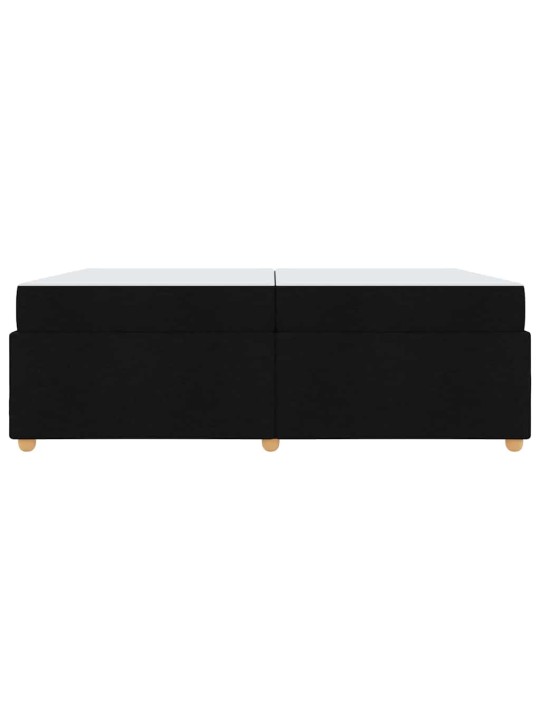 Gultas rāmis ar matraci ar matraci melna 200 x 200 cm audums