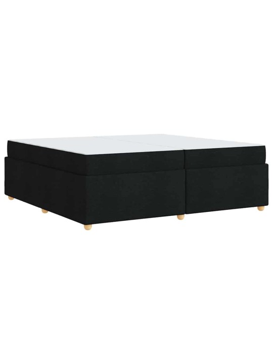 Gultas rāmis ar matraci ar matraci melna 200 x 200 cm audums