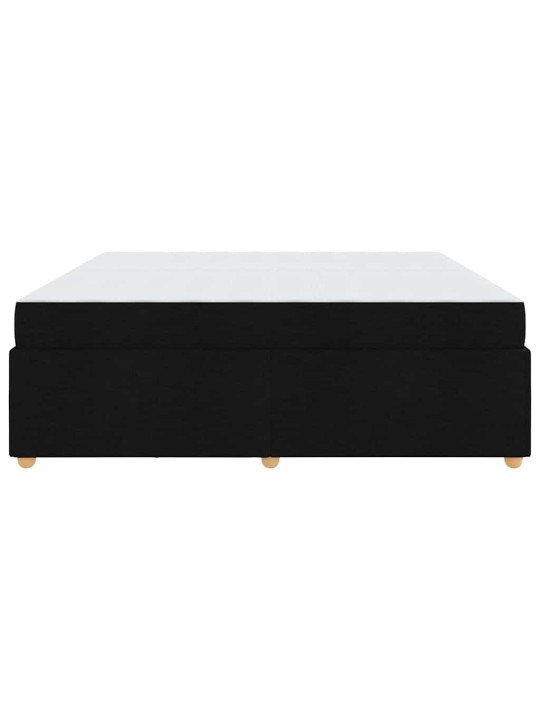 Gultas rāmis ar matraci ar matraci melna 200 x 200 cm audums