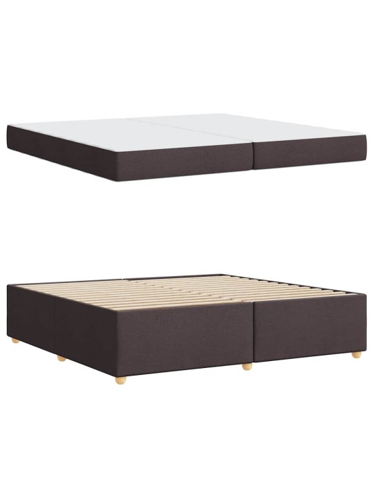 Gultas rāmis ar matraci tumši brūna 200 x 200 cm audums