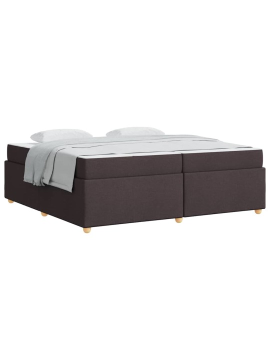 Gultas rāmis ar matraci tumši brūna 200 x 200 cm audums
