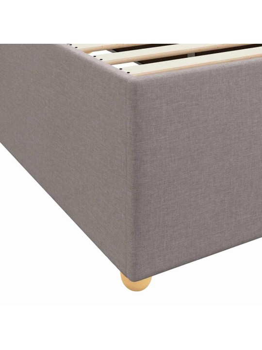 Gultas rāmis ar matraci pelēkbrūna 200 x 200 cm audums