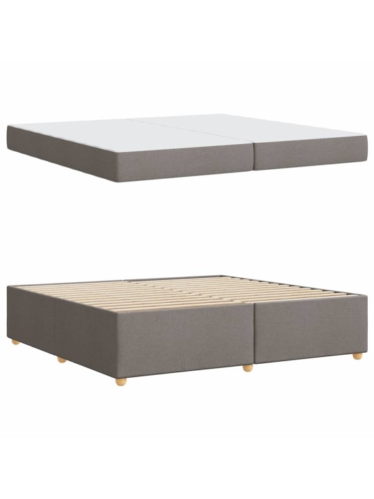 Gultas rāmis ar matraci pelēkbrūna 200 x 200 cm audums