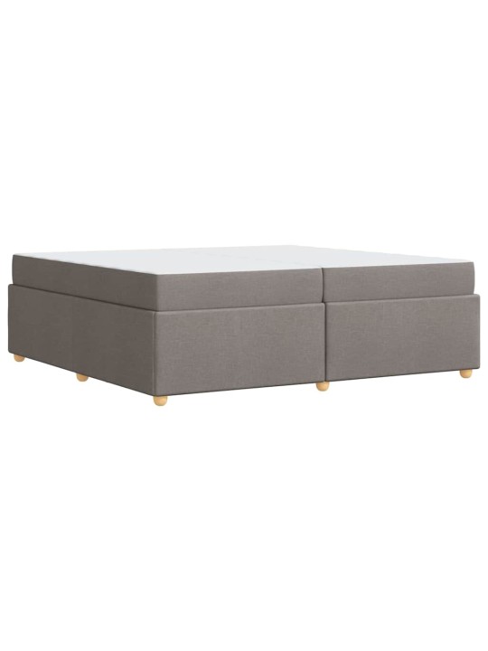 Gultas rāmis ar matraci pelēkbrūna 200 x 200 cm audums
