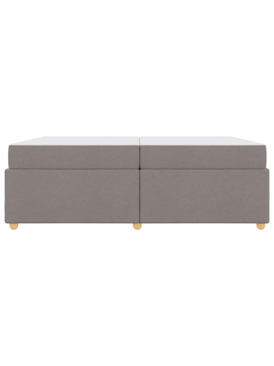 Gultas rāmis ar matraci pelēkbrūna 200 x 200 cm audums