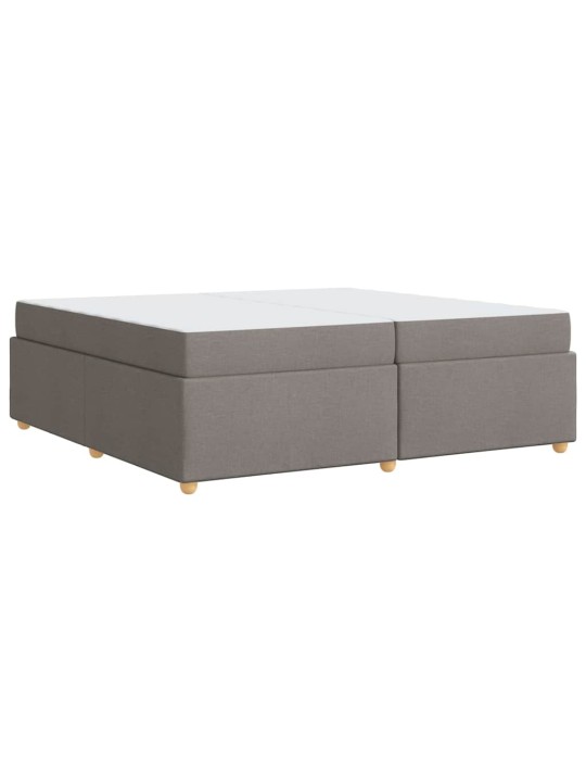 Gultas rāmis ar matraci pelēkbrūna 200 x 200 cm audums