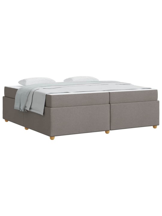 Gultas rāmis ar matraci pelēkbrūna 200 x 200 cm audums