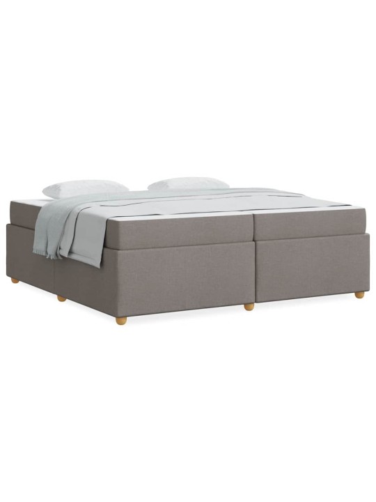 Gultas rāmis ar matraci pelēkbrūna 200 x 200 cm audums
