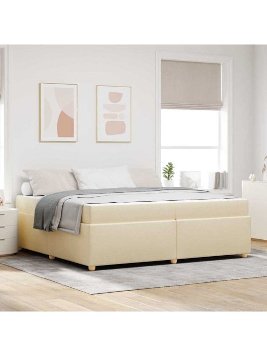 Gultas rāmis ar matraci krēmkrāsa 200 x 200 cm audums