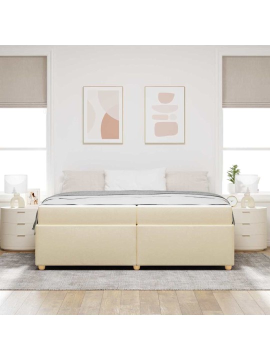 Gultas rāmis ar matraci krēmkrāsa 200 x 200 cm audums