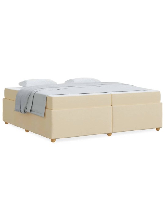 Gultas rāmis ar matraci krēmkrāsa 200 x 200 cm audums