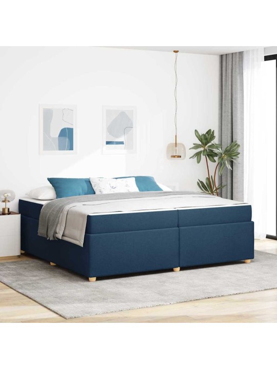 Gultas rāmis ar matraci ar matraci zila 200 x 200 cm audums