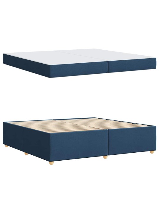 Gultas rāmis ar matraci ar matraci zila 200 x 200 cm audums