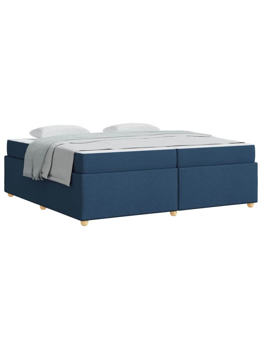Gultas rāmis ar matraci ar matraci zila 200 x 200 cm audums