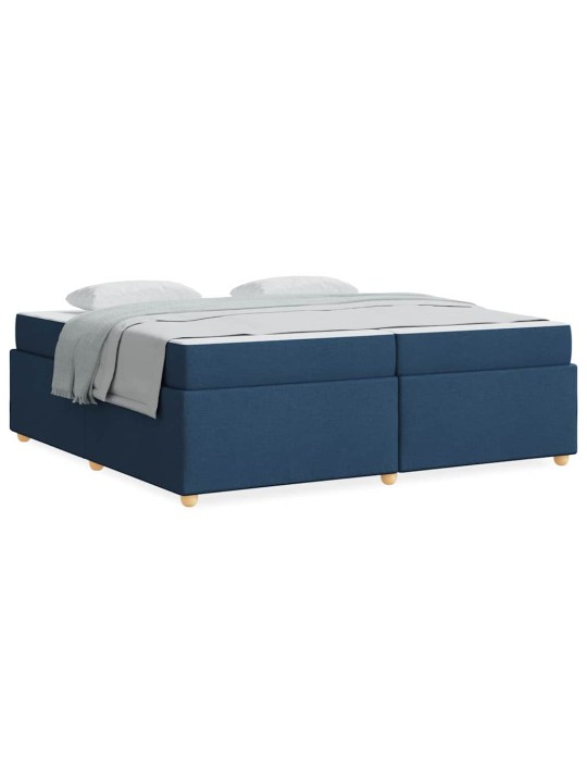 Gultas rāmis ar matraci ar matraci zila 200 x 200 cm audums