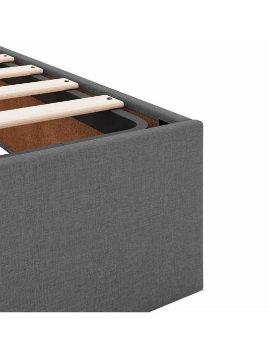 Gultas rāmis ar matraci tumši pelēka 90 x 200 cm audums