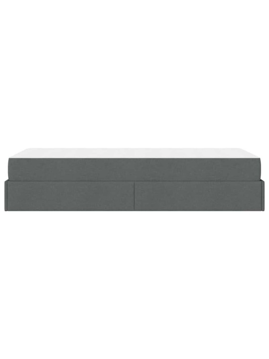 Gultas rāmis ar matraci tumši pelēka 90 x 200 cm audums