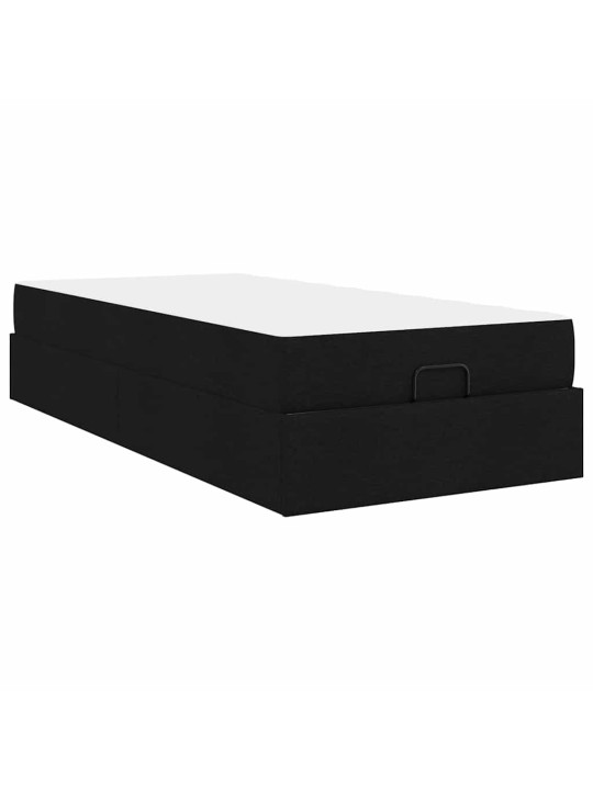 Gultas rāmis ar matraci melna 90 x 200 cm audums
