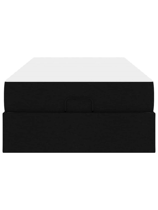 Gultas rāmis ar matraci melna 90 x 200 cm audums