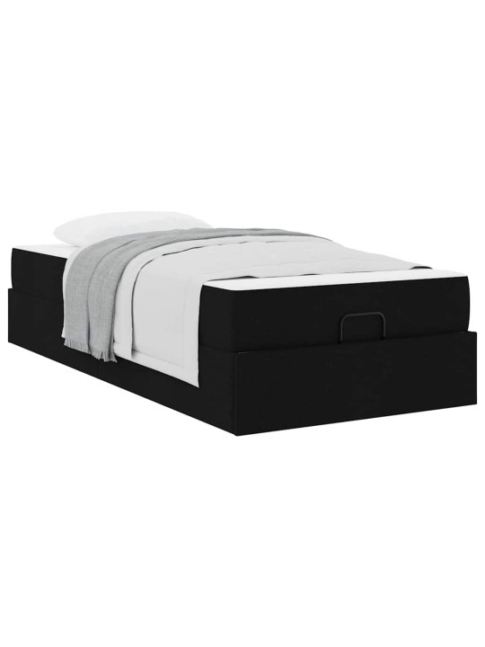 Gultas rāmis ar matraci melna 90 x 200 cm audums