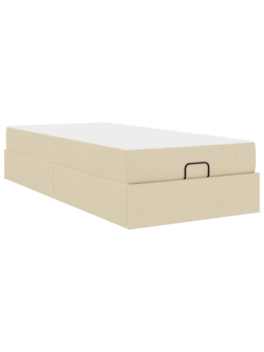 Gultas rāmis ar matraci krēmkrāsa 100 x 200 cm audums