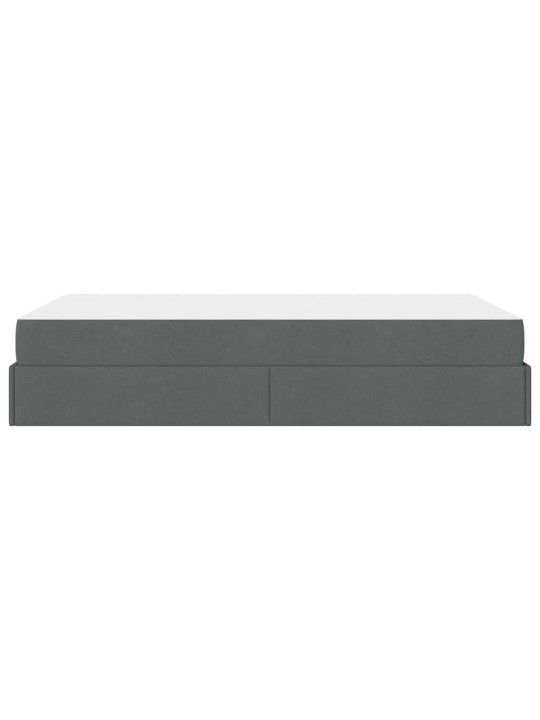 Gultas rāmis ar matraci tumši pelēka 120 x 200 cm audums