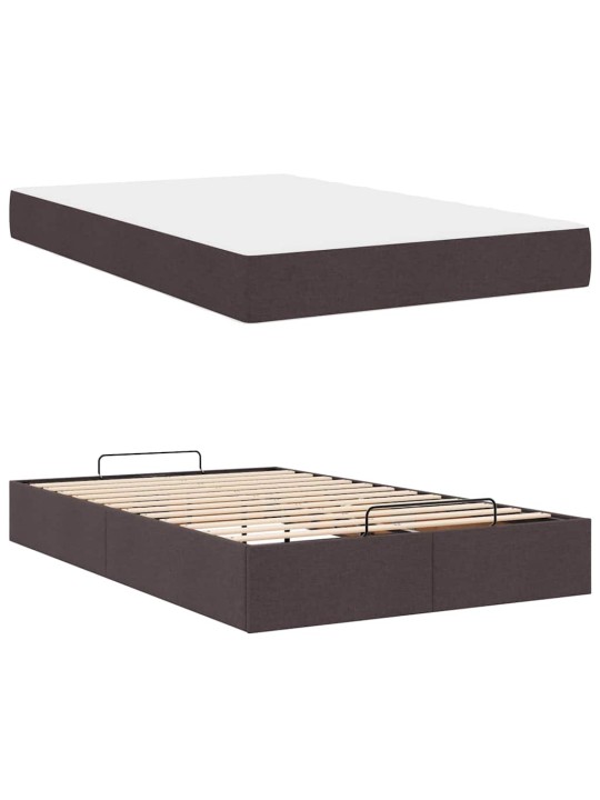 Gultas rāmis ar matraci tumši brūna 120 x 200 cm audums