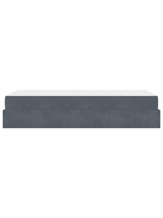 Gultas rāmis ar matraci tumši pelēka 100 x 200 cm samts