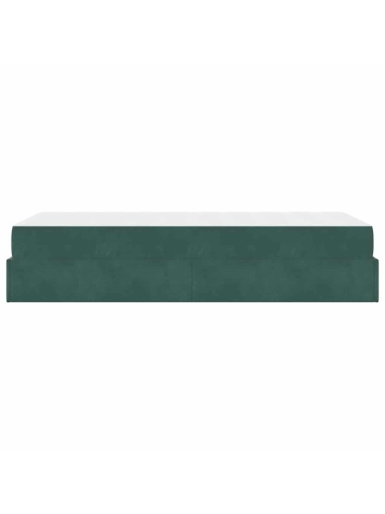Gultas rāmis ar matraci tumši zaļa 100 x 200 cm samts