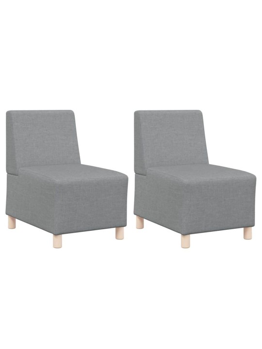 Modulārais bezrku dīvāns 2 pcs gaiši pelēka 55 x 74 x 82 cm