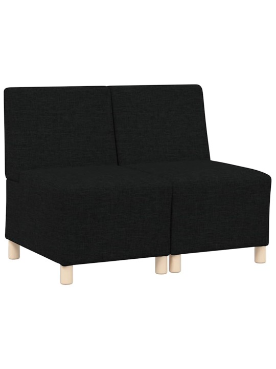 Modulārais bezrku dīvāns 2 pcs melna 55 x 74 x 82 cm audums