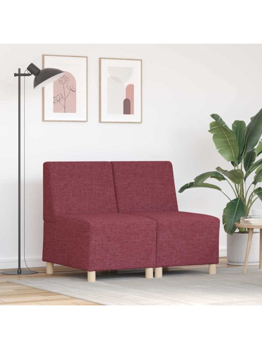 Modulārais bezrku dīvāns 2 pcs sarkana 55 x 74 x 82 cm audums