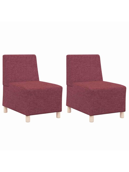 Modulārais bezrku dīvāns 2 pcs sarkana 55 x 74 x 82 cm audums