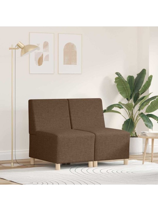 Modulārais bezrku dīvāns 2 pcs brūna 55 x 74 x 82 cm audums