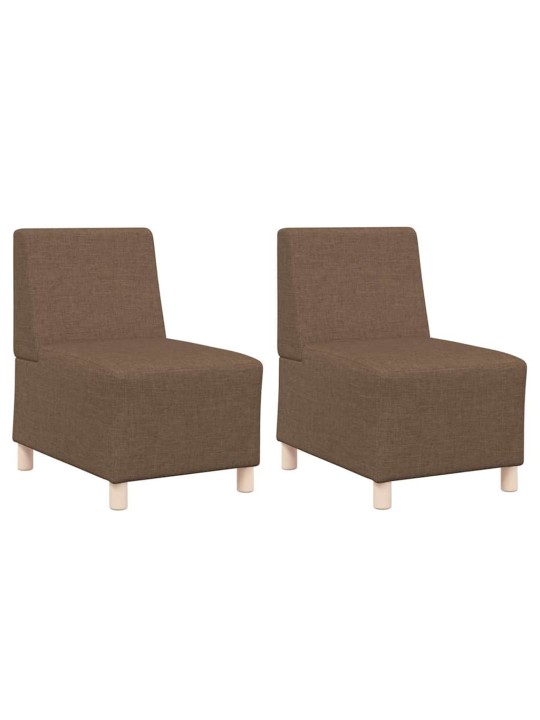 Modulārais bezrku dīvāns 2 pcs brūna 55 x 74 x 82 cm audums