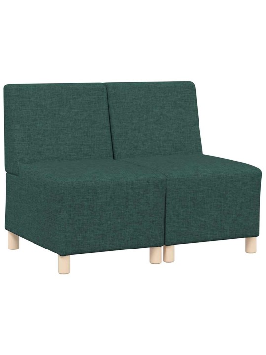 Modulārais bezrku dīvāns 2 pcs tumši zaļa 55 x 74 x 82 cm