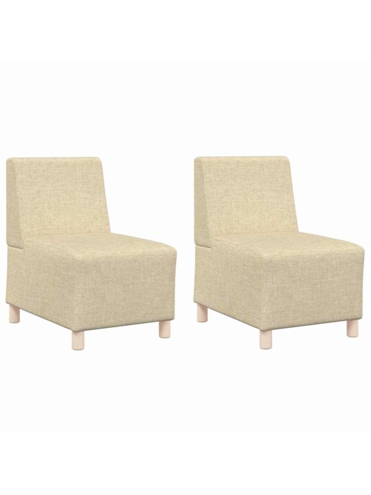 Modulārais bezrku dīvāns 2 pcs krēmkrāsa 55 x 74 x 82 cm audums