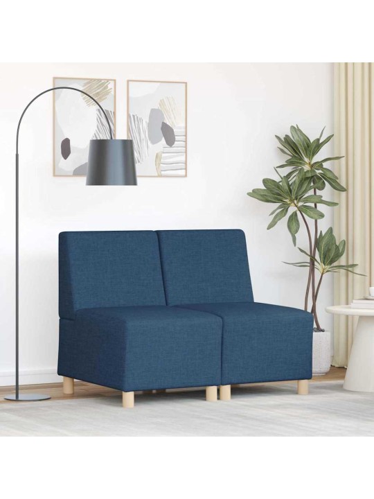 Modulārais bezrku dīvāns 2 pcs zila 55 x 74 x 82 cm audums
